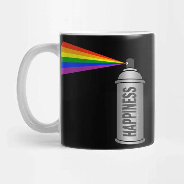 Happiness rainbow spray can by wamtees